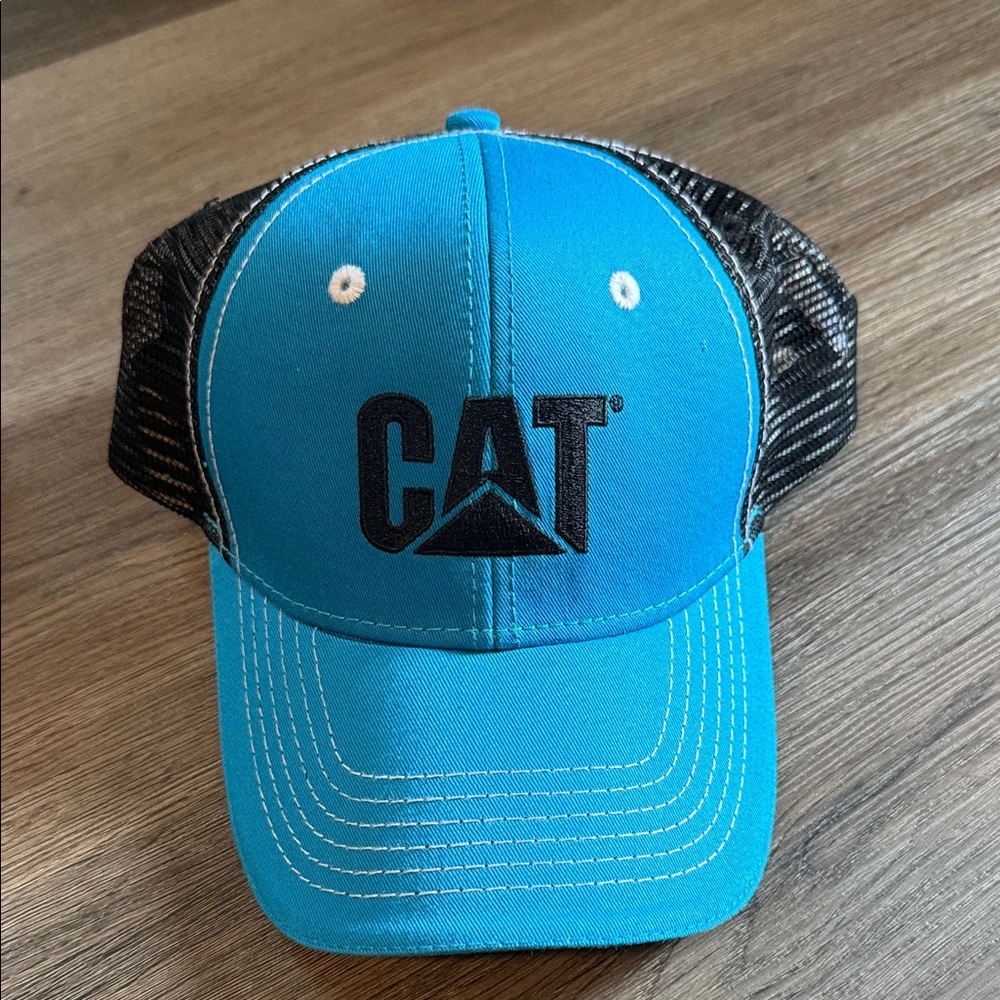 Caterpillar Blue and Black Mesh Cap